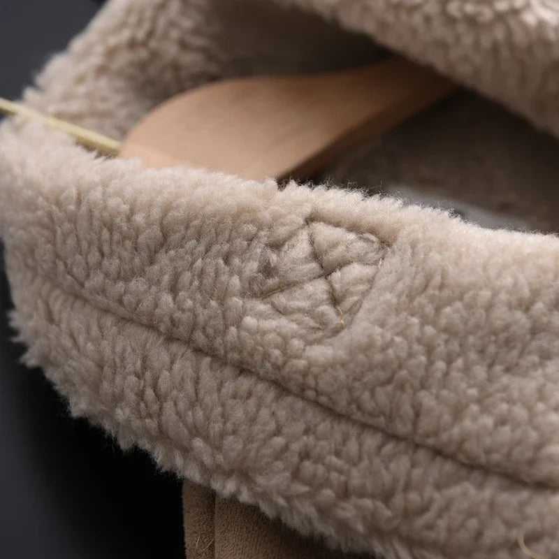 Winter Women Thick Warm Suede Lamb Jacket Short Motorcycle Brown Coats Faux Shearling Sheepskin Leather Jackets Outwear