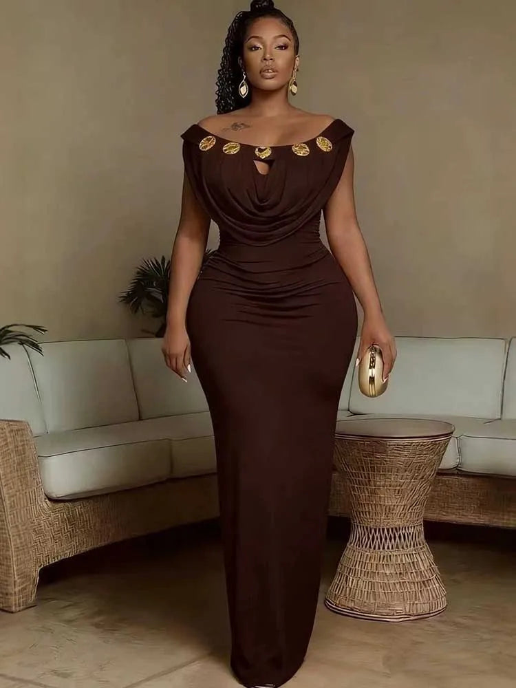 Evening Dress for Parties High Waist Slim Fit Bohemian Dress Chic Woman Wedding Invite Off Shoulder Sexy Long Dresses Elegant
