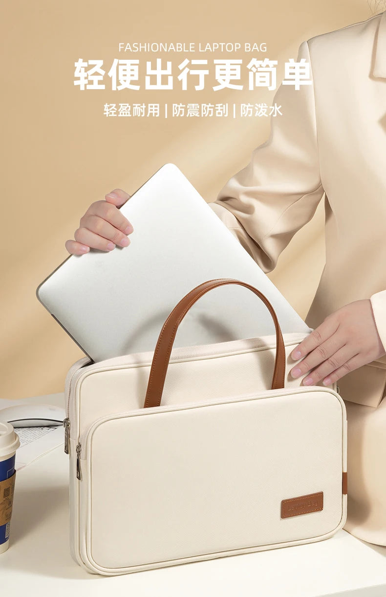 Laptop Bag Women Slim Briefcase Notebook Carring Case for MacBook Air 13 Pro 14 M5 Huawei Matebook Lenovo Acer Xiaomi 15.6 inch
