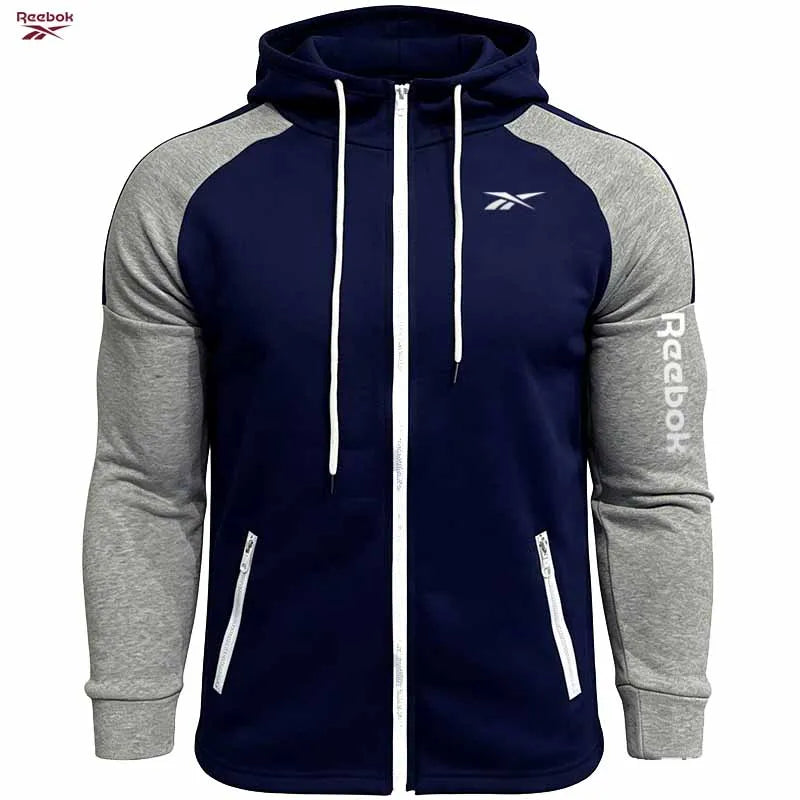 Reebok Men's Fall/Winter Hoodie Set, Fleece Long-Sleeve Jacket, Casual Hooded Sweatshirt, Street Style Men's Jacket Set - Essent