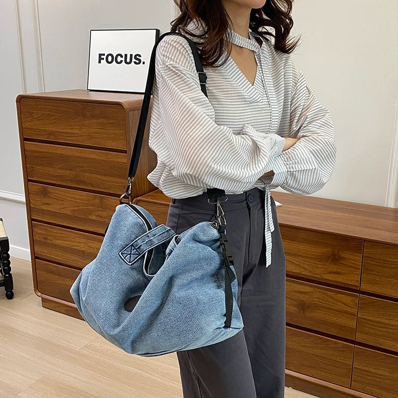 Fashion Big Denim Handbag Women Bag Lady Shoulder Messenger Bags Jeans Luxury Female Large Capacity Travel Tote bags