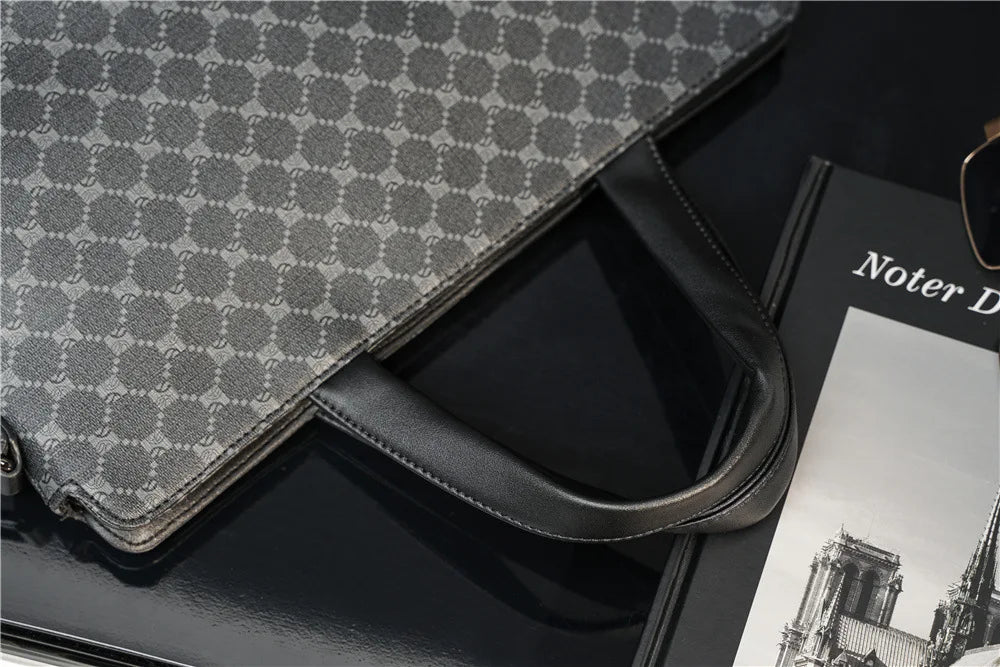 Luxury Business Handbags Men Briefcase Fashion Print Handbag Men Crossbody Messenger Bag Laptop Bag Male Top-Handle Bags Totes