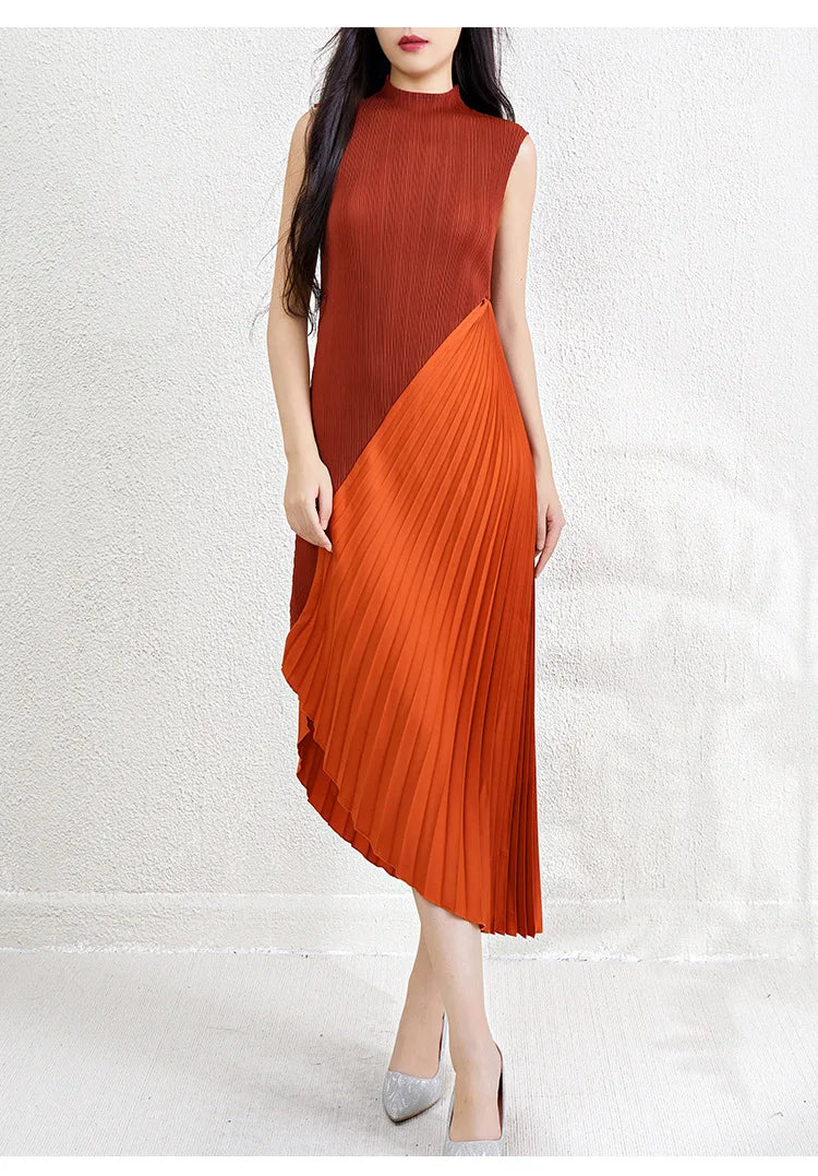 High-end women's summer dresses, sophisticated and stylish new styles, solid color, irregular patchwork, elegant evening gowns.