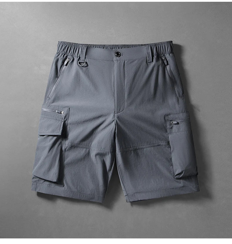 Men's Summer Ice Silk Loose Shorts Outdoor Sports Quick Dry Beach Casual Cargo Five-Point Pants Soft Breathable Daily Sports