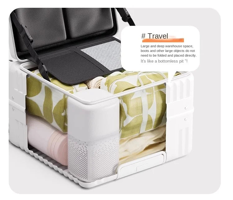 Front Opening 18/20 inch Suitcase Cabin Luggage Small 16 inch Short Trip Bag Ultra-light Aluminium Frame Luggage Large Capacity
