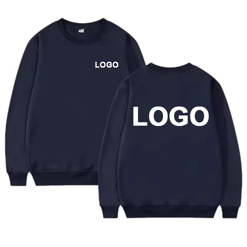 Customized Printed Men Women Round Neck Hoodies Fashiong O-Neck Loose Long Sleeve Pullover Personality Streetwear Sweatshirts