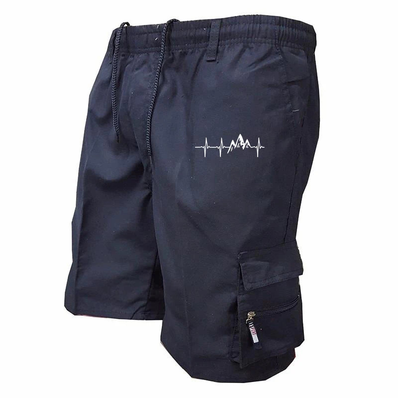 Men's Casual Work Shorts Multi-pocket Loose Drawstring Cargo Shorts Outdoor Sports Short Pants for Men Streetwear
