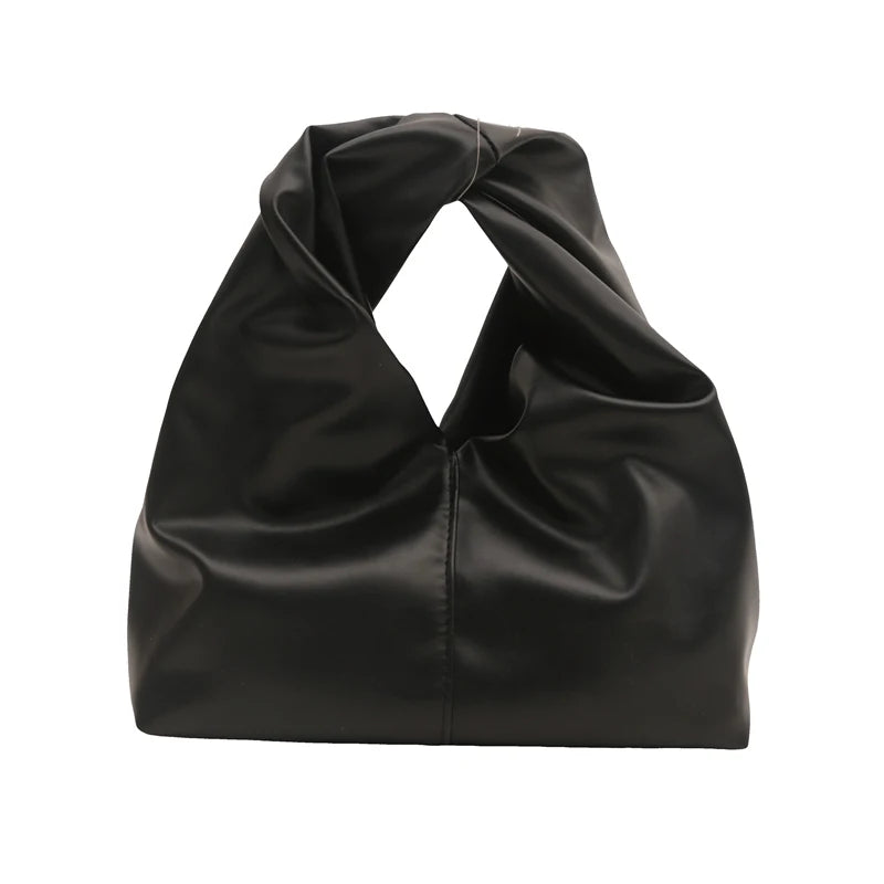 Elegant Folded Cloud Women's Handbag Trendy Minimalist PU Leather Tote Bag Soft Surface Magnetic Buckle Closure Casual Use