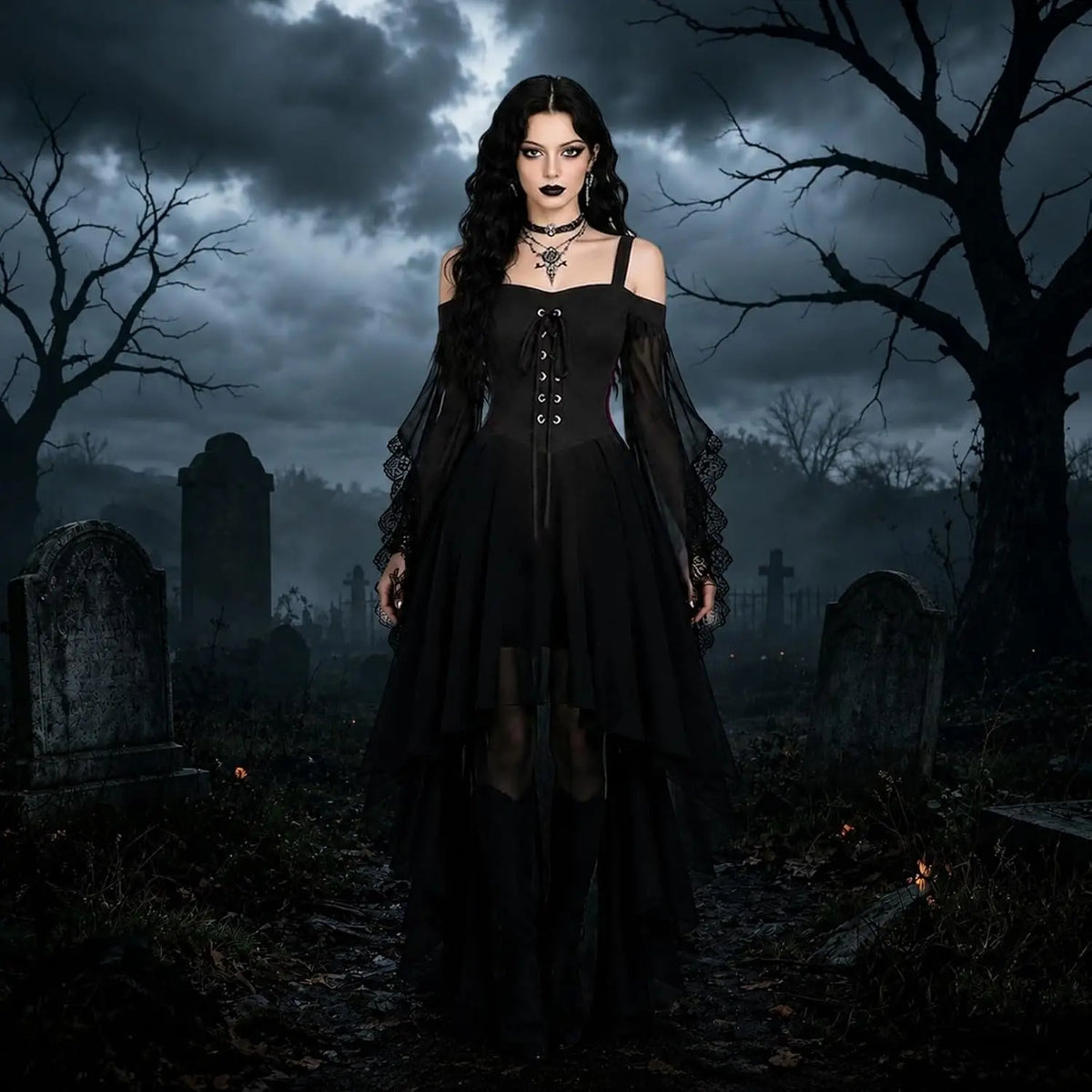 Witch Dress Women 2026 Halloween Costumes Woman Adults Medieval Vampire Butterfly Sleeve Mesh Gothic Outfits