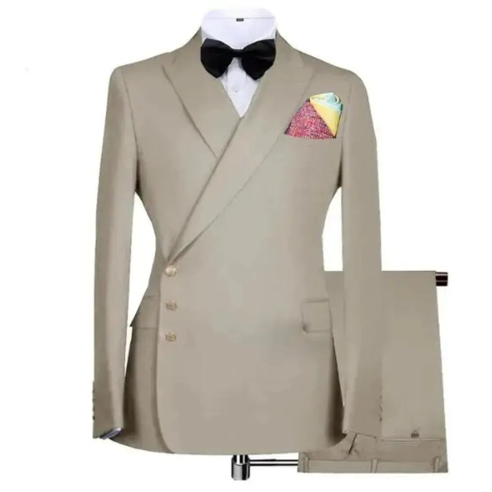 Formal Men Suits Spacial Design 3 Buttons Blazer Pants Business Wedding Groom Prom Tailored Made Suits For Men