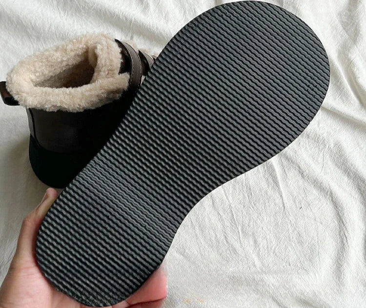 Lace-up Elegant With Medium Heels Padded Women's Snow Boots Laces Ladies Shoes Y2k Protective Plush Comfortable High Quality 39