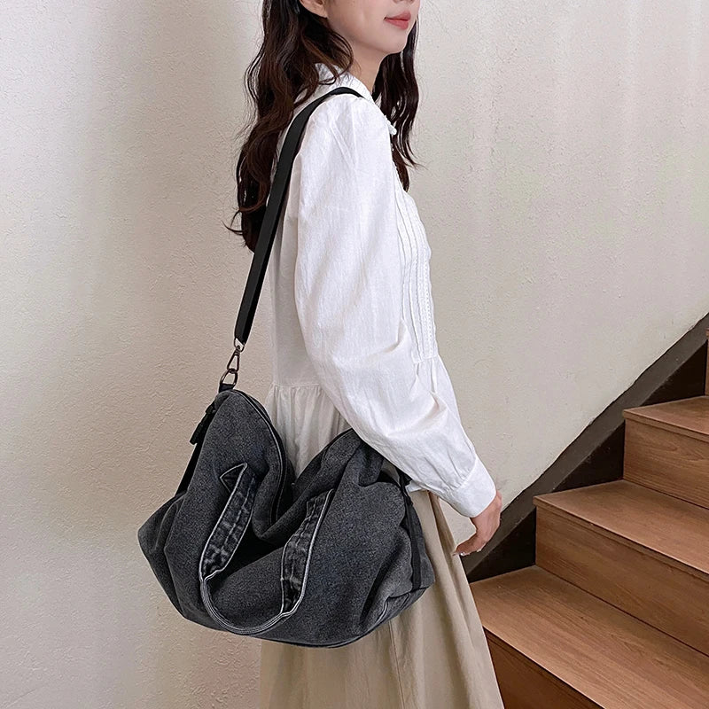 Fashion Big Denim Handbag Women Bag Lady Shoulder Messenger Bags Jeans Luxury Female Large Capacity Travel Tote bags