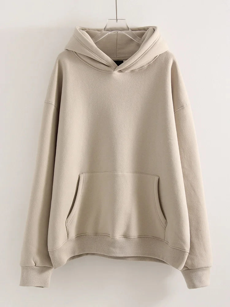 Winter Warm Hoodies Oversized For Women With Fleece Inside Yellow Thick Sweatshirts With Hooded Women Pink Hoodies Velvet Winter