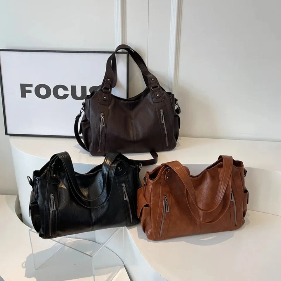 Daily Business Commuting Large Capacity Tote Hand Bags Soft Leather Shoulder Crossbody Bags for Women Handbags Sturdy Durable