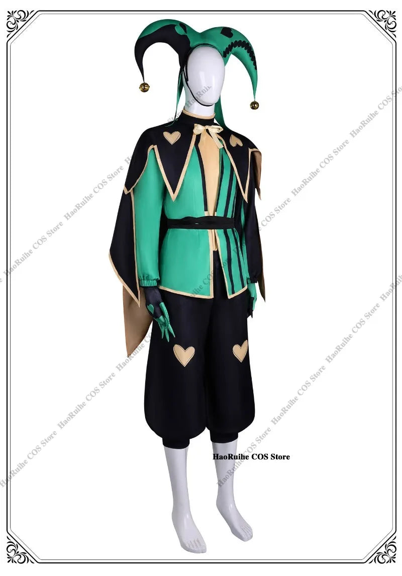 Hot The Freak Circus Pierrot Jester Harlequin Cosplay Costume Adult Clown Top Pant Wigs Joker Uniform Halloween Costume Carnival