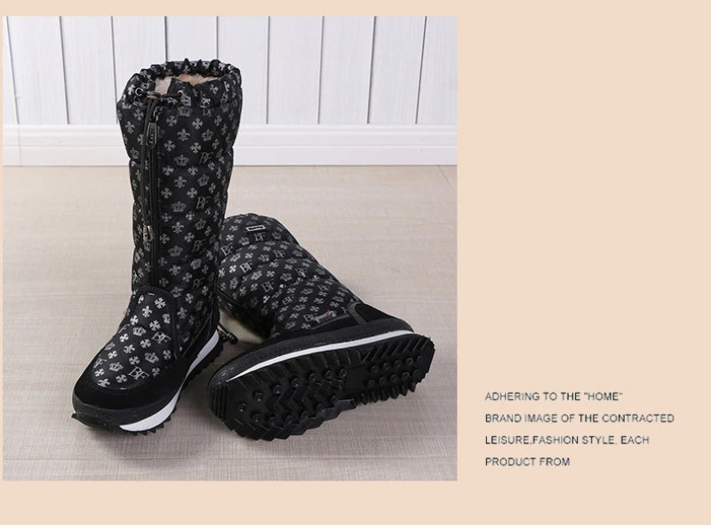 Large-Size Cotton Shoes For Winter Outdoor Thick Warm Cotton Shoes High-Top Snow Boots Winter Wild Plus Velvet Cotton Boots