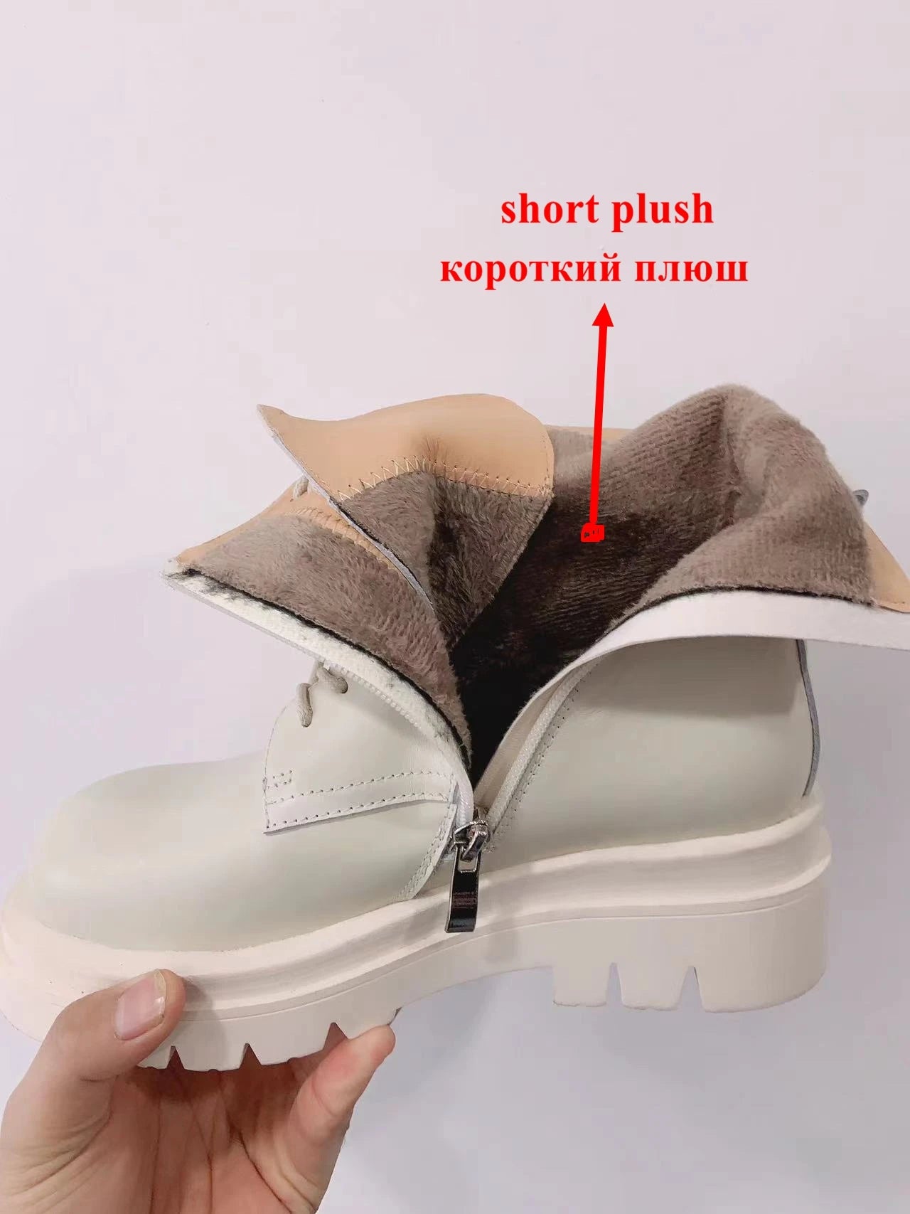 Krazing Pot Wool Winter Keep Warm Snow Boots Full Grain Leather Round Toe High Heels Sheep Fur Lace Up Plus Size Ankle Boots L05