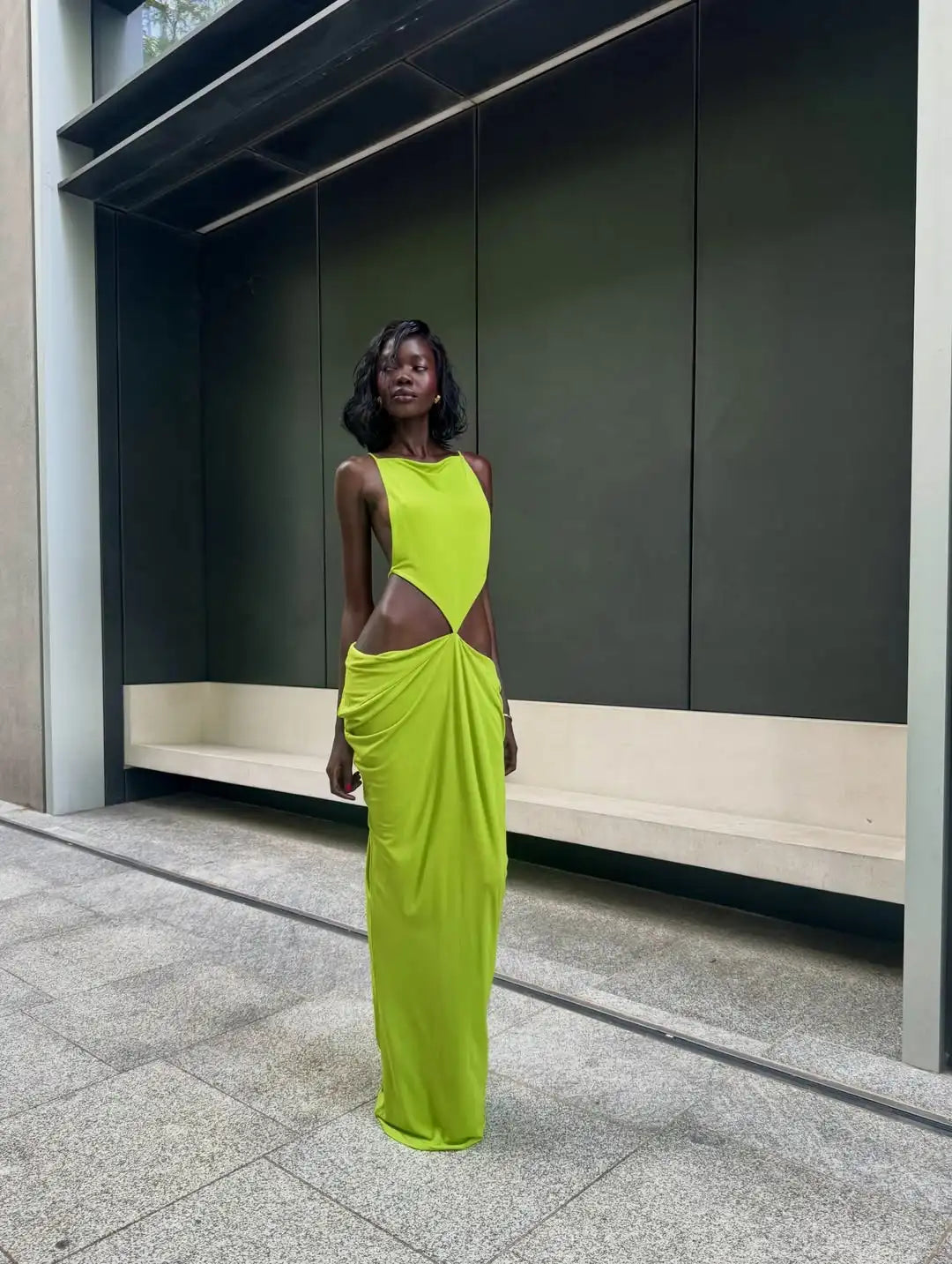 Women Sexy Soilid Hollow-out Maxi Dress Fashion Sleeveless Backless Pleated Slim Female Dresses Summer 2026 Party Evening Robe