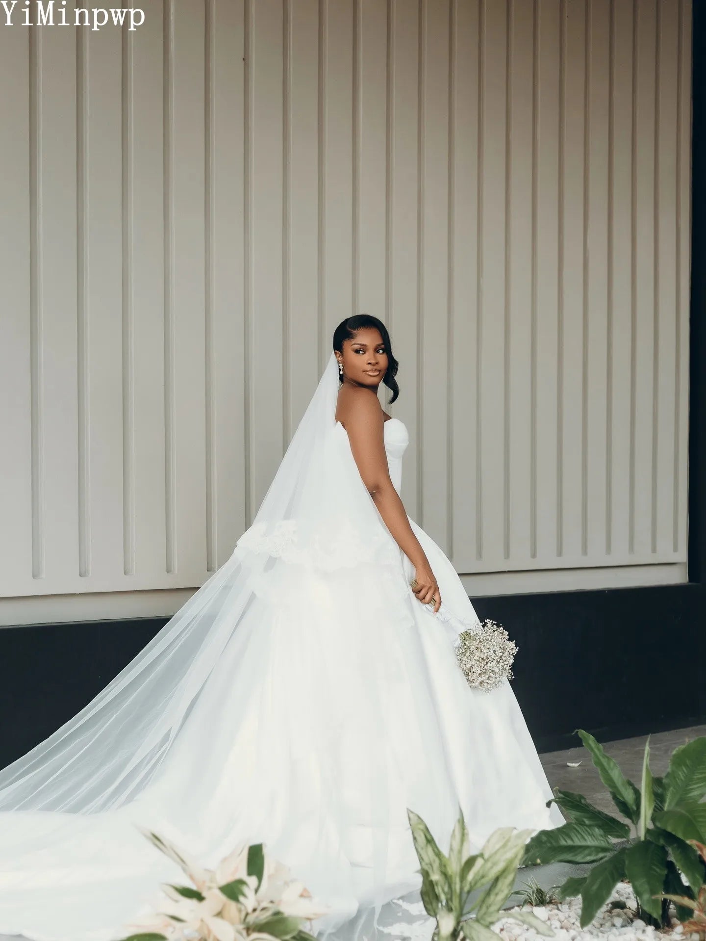 Simple White Wedding Dresses for Bride Sweetheart Drop-Waistline Corset Satin Summer Africa Bridal Ceremony Gown Customized