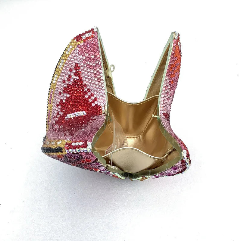 Women Butterfly Diamonds Evening Clutch Purse Luxury Metal Gems Evening Bags Dinner Party Handbag and Purses Bridal Crystals Bag