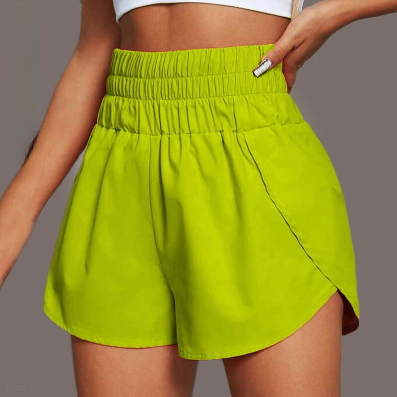 High Waisted Running Yoga Shorts for Women, Quick Dry Light Weight Liner High Split Athletic Gym Workout Shorts