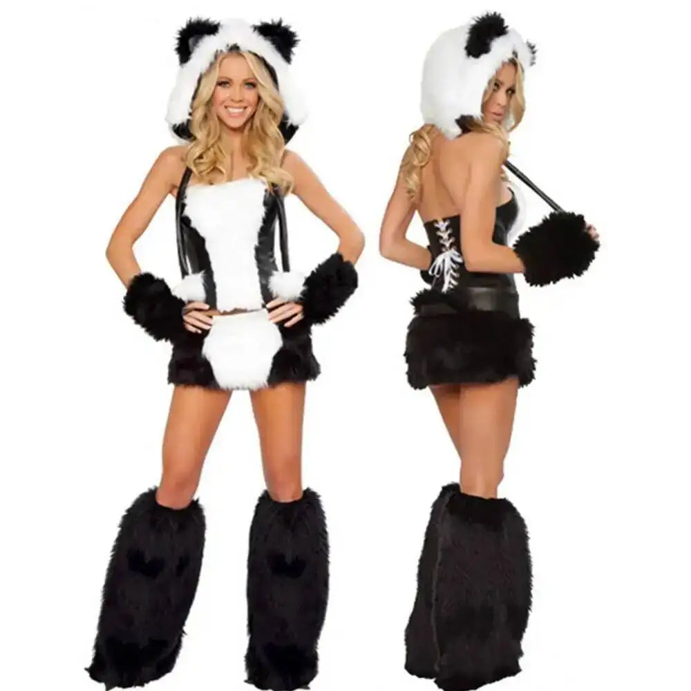 Halloween Cosplay Deluxe Plush Monster Animal Costume Adult Fox Cat Girl Cosplay Costume Halloween Costumes Women Fancy Party