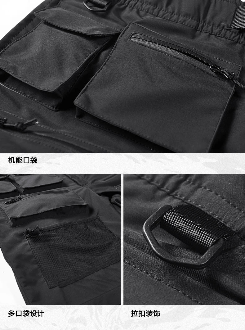Multi-pocket Tactical Function Cargo Shorts Summer Mens Clothing Y2K High Street Punk Style Techwear Quick-dry Pants pantalone