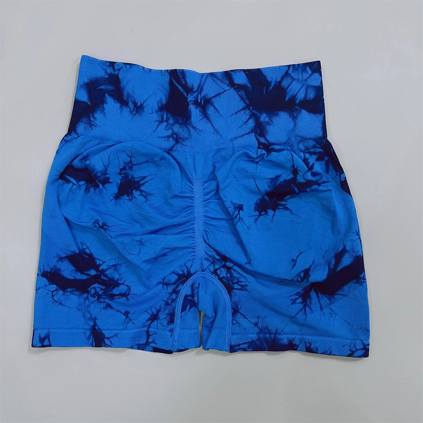 Women High Waist Gym Shorts Tie Dye Athletic Legging Butt Lifting Sports Leggins Elastic Yoga Pants Training Outdoor Tights
