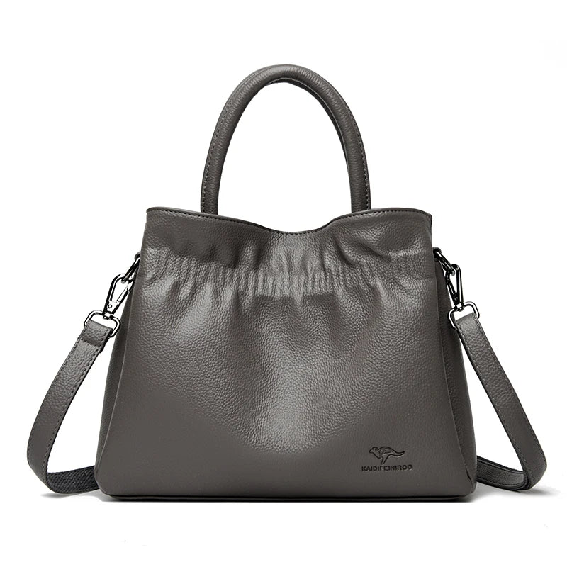 Luxury Soft Leather Shoulder Crossbody Bag for Women Mother 2025 Designer Handbags and Purse Female Small Casual Tote Sac A Main