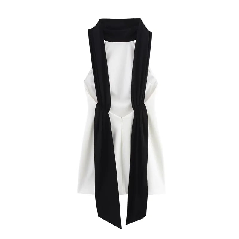 Women's Dress 2025 Halter White Mini Dress Off Shoulder Elegant Party Dresses Woman Summer Backless Short Dresses Vestidos Sexy