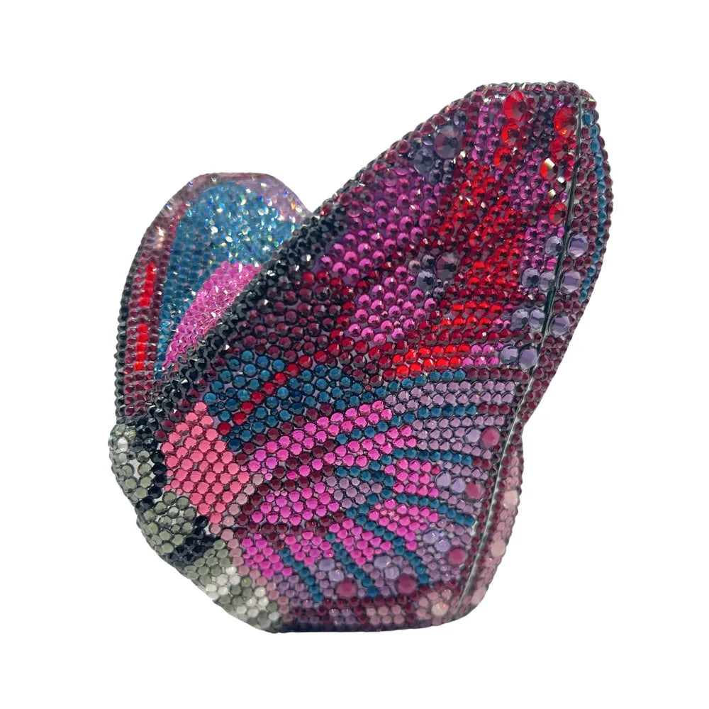 Women Butterfly Diamonds Evening Clutch Purse Luxury Metal Gems Evening Bags Dinner Party Handbag and Purses Bridal Crystals Bag