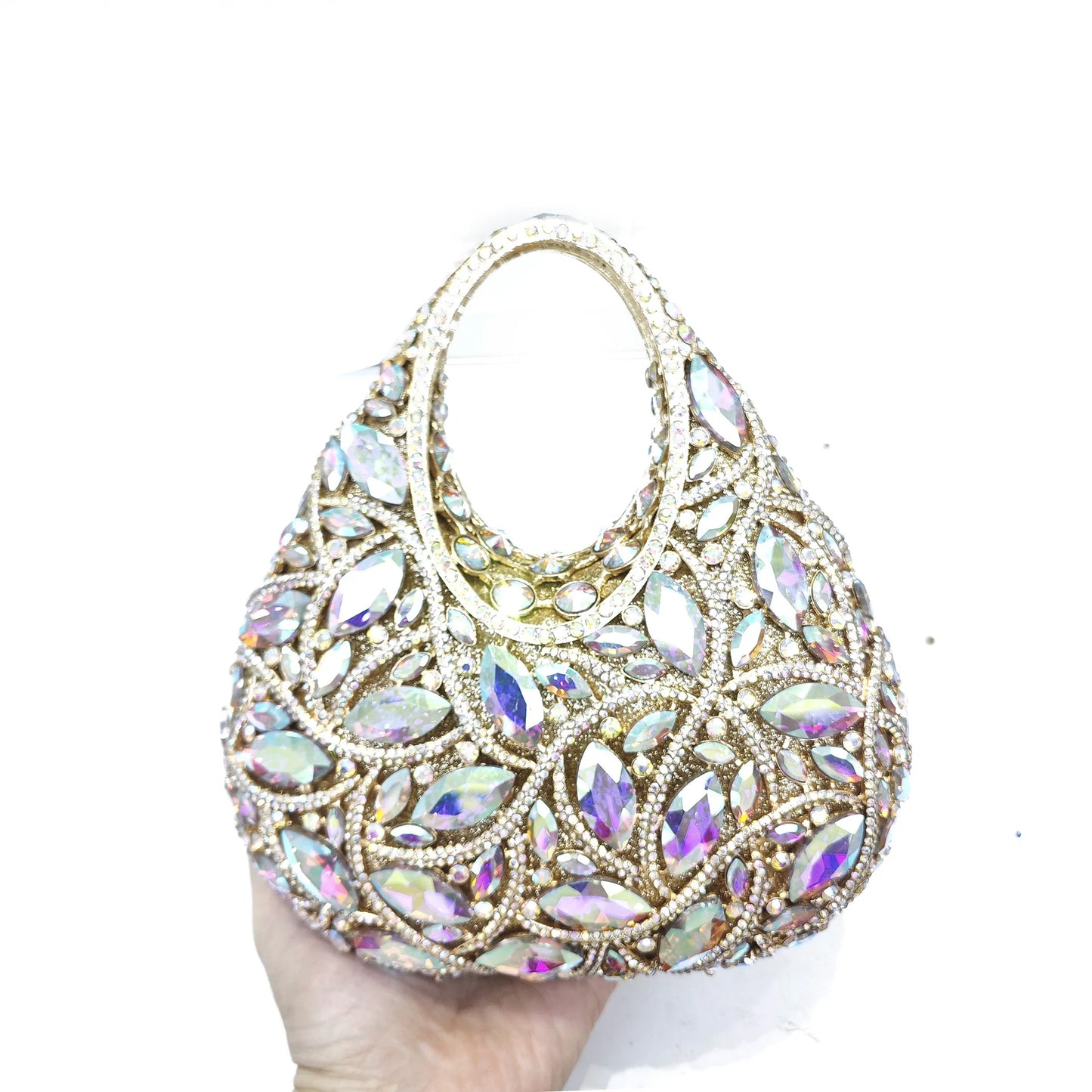 XIYUAN Women Red Rhinestone Evening Party Bags Fashion Shiny Diamond Handbag Wedding Bridal Clutches Gold Luxury Designer Purses