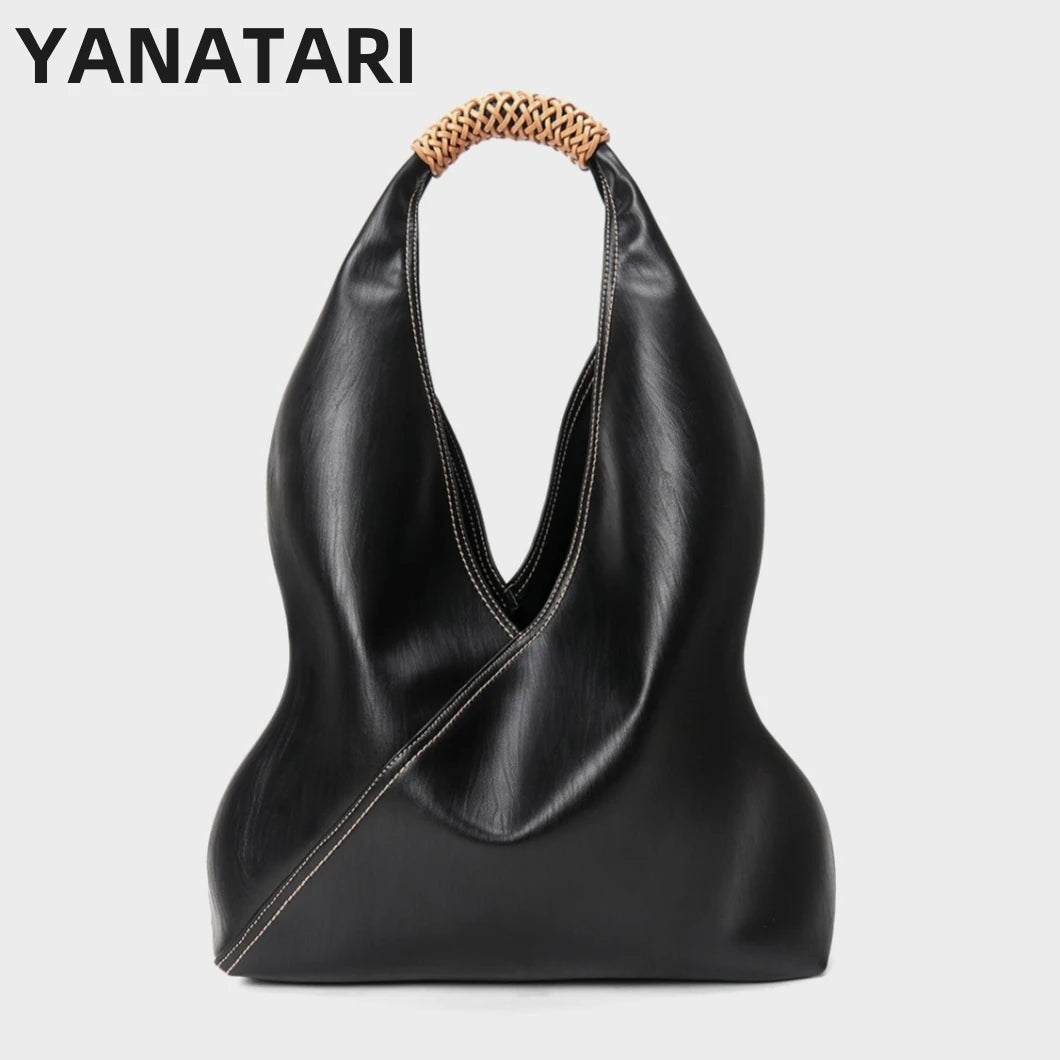 YANATARI Female Genuine Leather Bag Large Capacity Handbags Shoulder Bag Big Tote Bags for Women Shopping Bag Large Luxury Bag