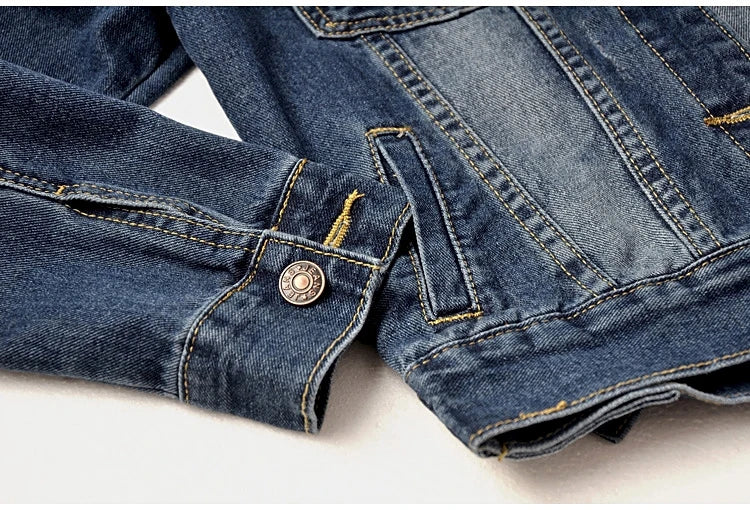 S-5XL Women Denim Jackets Spring Autumn Single-Breasted Detachable Hood Short Jean Jacket All-Match Casual Slim Outerwear