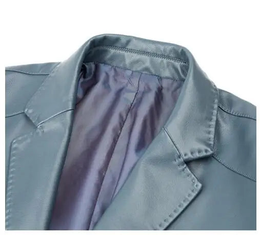 High Quality Genuine Leather Men's Suit Leather Coat Autumn and Winter New Sheep Skin Casual Small Suit Coat Men Leather Jacket