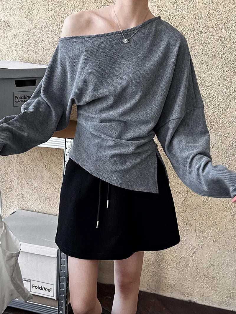 2026 Women Spring Sexy Off The Shoulder Cotton Hoodies Long Sleeve Casual Pullovers Clothes Women Tops Sweatershirt