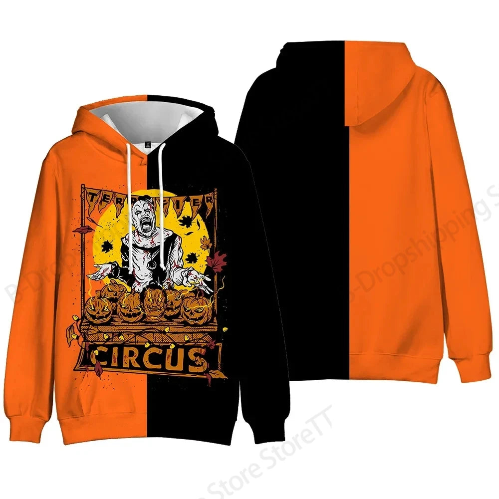 Horror Movie Terrifier Killer 3d Print Hoodie Men Women Fashion Long Sleeve Hoodies Halloween Coat Men Sweatshirt Winter Clothes