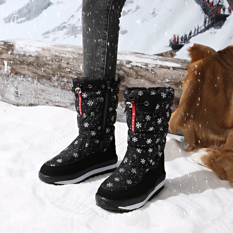 Autumn and Winter Cold-Proof Snow Boots for Men and Women, New Style, Fleece-Lined, Thickened, Non-Slip Cotton Shoes, Waterproof