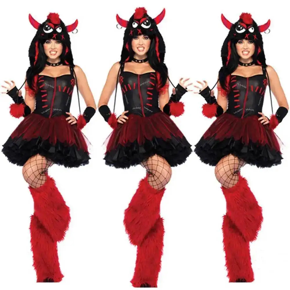 Halloween Cosplay Deluxe Plush Monster Animal Costume Adult Fox Cat Girl Cosplay Costume Halloween Costumes Women Fancy Party