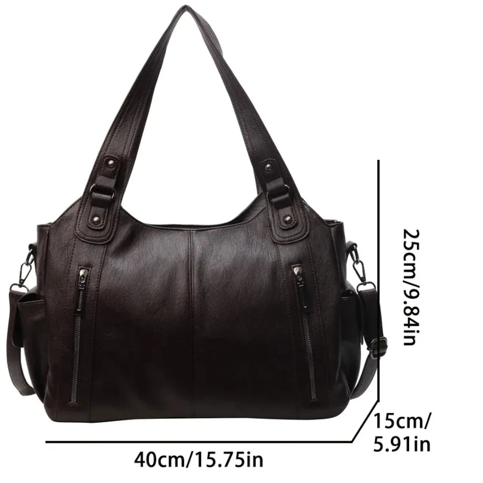 Daily Business Commuting Large Capacity Tote Hand Bags Soft Leather Shoulder Crossbody Bags for Women Handbags Sturdy Durable