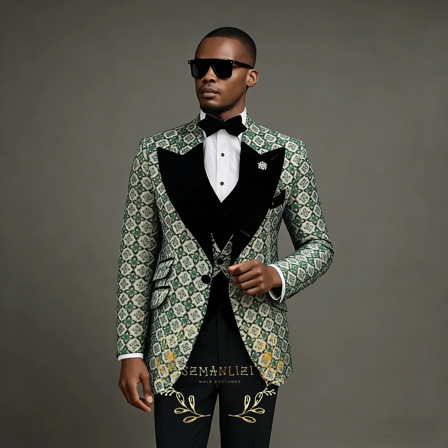 Latest Designs Printed Floral Mens Suits For Wedding Shawl Lapel Groom Tuxedos Slim Fit Terno Masculino Prom Party 3 Pieces Set
