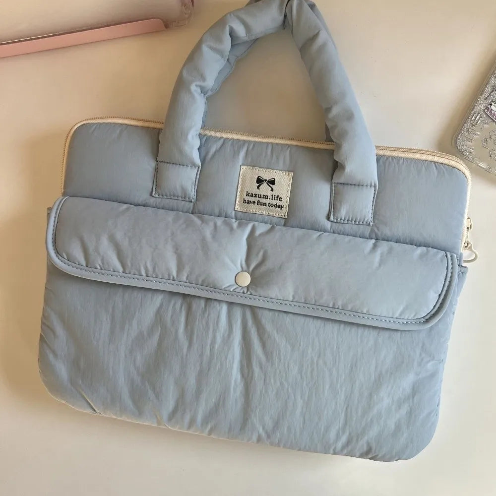 Fashion 15.6inch Portable Laptop Bags Bow with Handle Laptop Case Lightweight Cute Notebook Sleeve Women's Bag