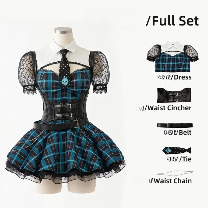 Halloween Monster Cos High Cosplay Costume Women's SexyGothic Dress Up Party Fantasy Uniform Campus Style Dress Comic Con Outfit
