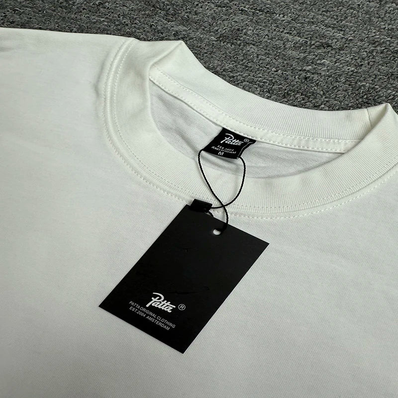 New Arrival Patta Tshirt American Street Style with Palm Tree Star Print Man Short Sleeve Tops