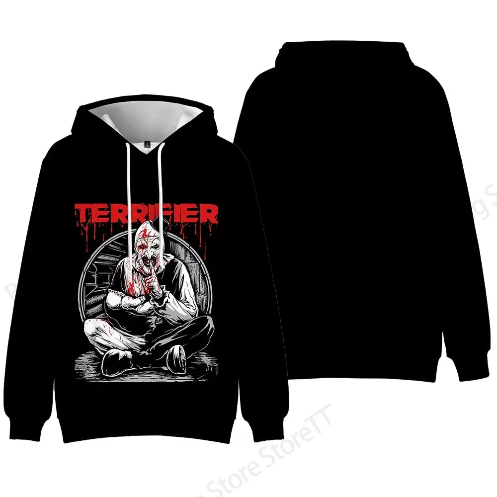 Horror Movie Terrifier Killer 3d Print Hoodie Men Women Fashion Long Sleeve Hoodies Halloween Coat Men Sweatshirt Winter Clothes