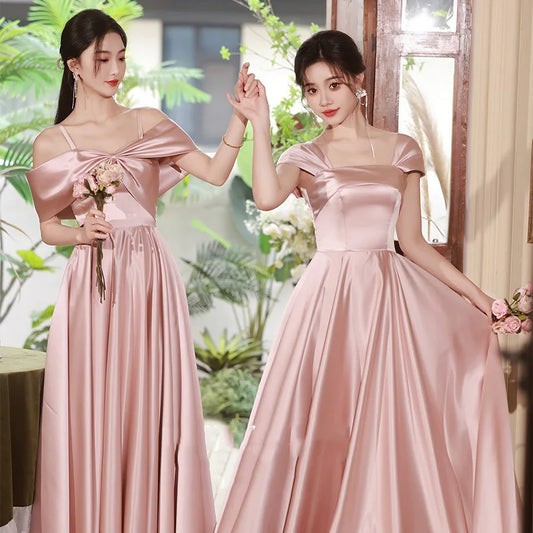 Bridesmaid Dresses Pink 2026 New Spring Wedding Satin High Sense Can Wear Sisters Evening Gown Dress Customized for Women