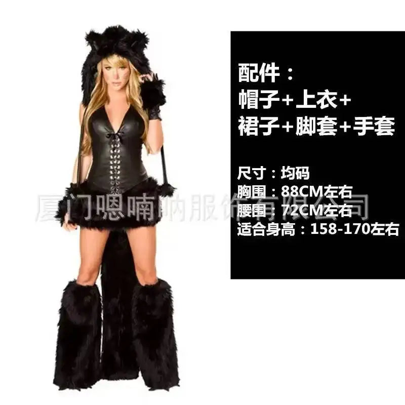 Halloween Cosplay Deluxe Plush Monster Animal Costume Adult Fox Cat Girl Cosplay Costume Halloween Costumes Women Fancy Party