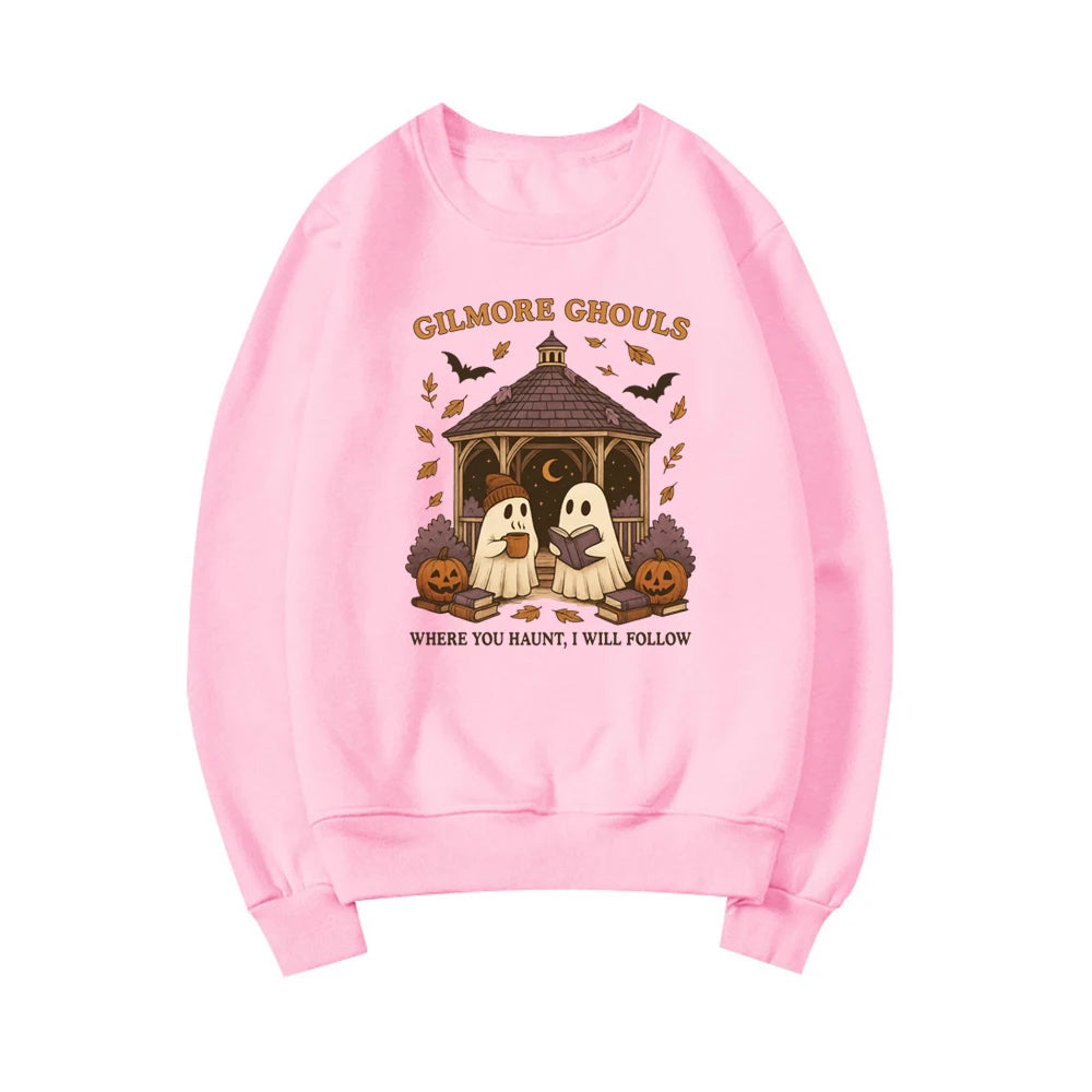 Gilmore Ghouls Sweatshirt Cute Ghost Halloween Sweatshirt Unisex Graphic Hoodies Spooky Fall Shirt Casual Long Sleeve Pullovers