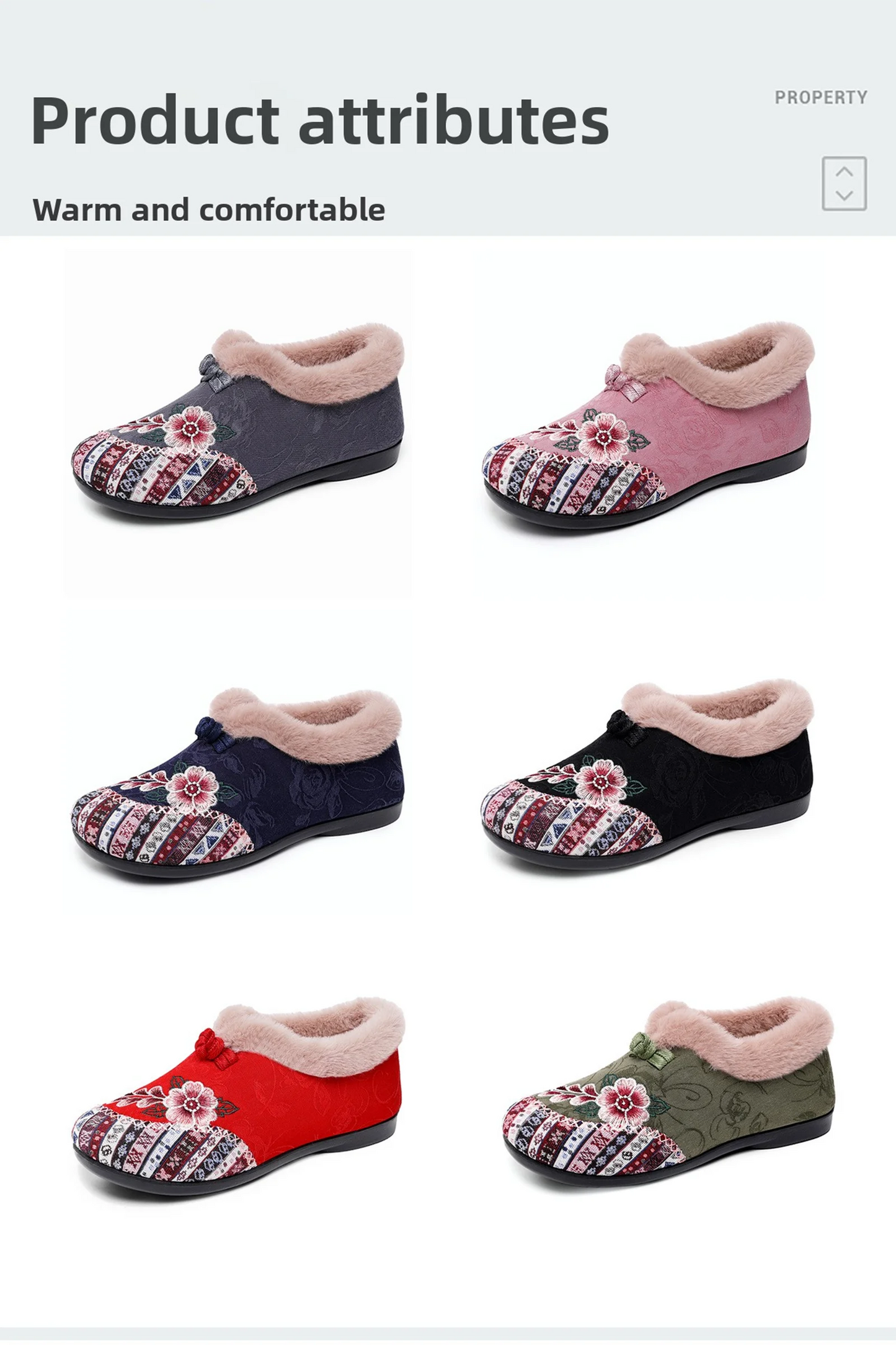 Fashion Women's Shoes Zapatillas De Mujer Cotton Shoes Woman Botines Embroidered Snow Boots Women Botas Winter Warm Short Boots