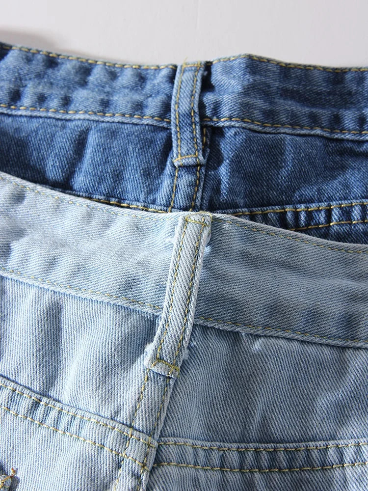 MiuKoMiYa Blue Jeans Shorts Women Summer 2025 Straight Denim Pants Ladies Short Jeans Feminino Women's Denim Shorts High Waisted